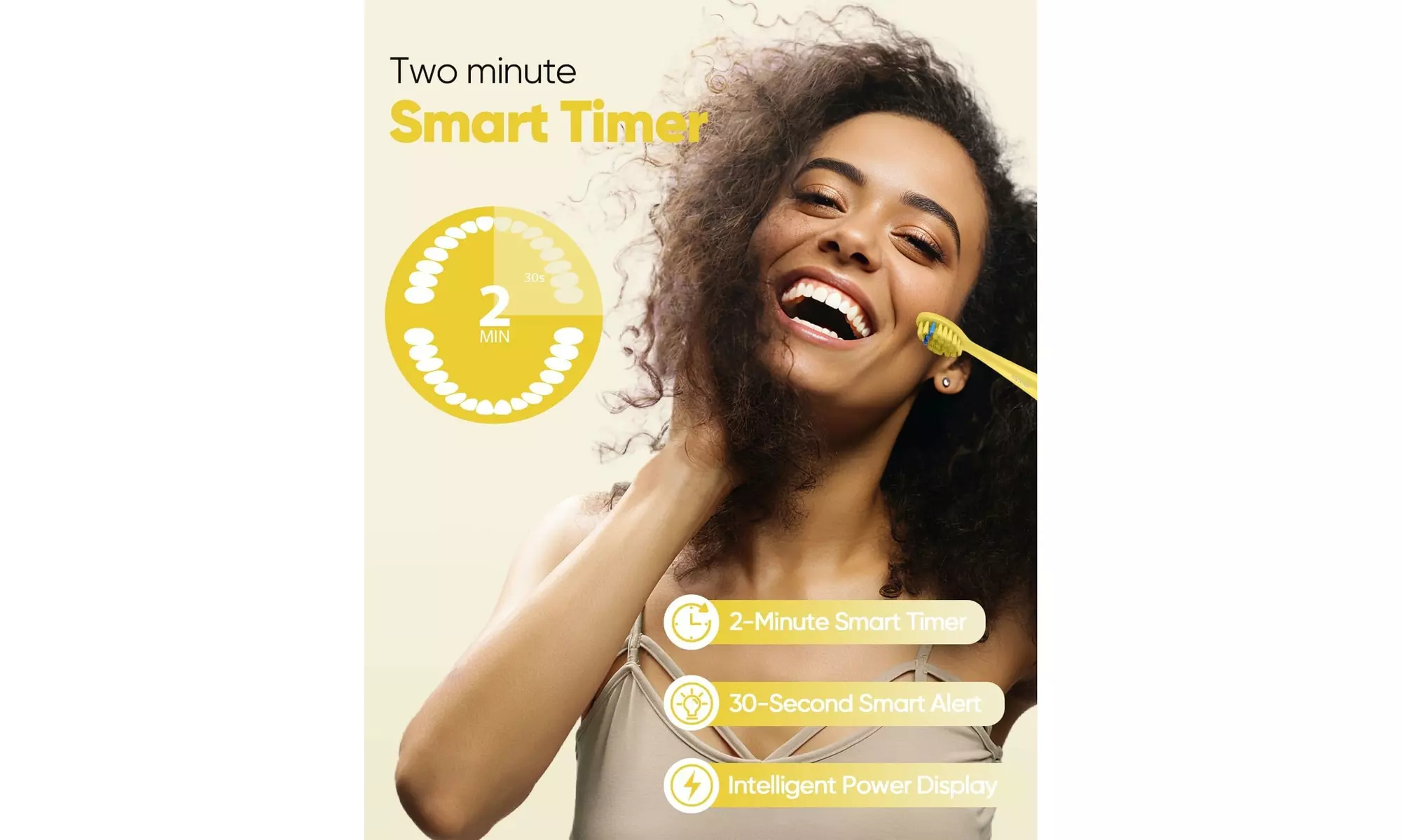 MySmile Sonic Electric Toothbrush with 3 Brush Heads, 2Min Timer, Bright Colors