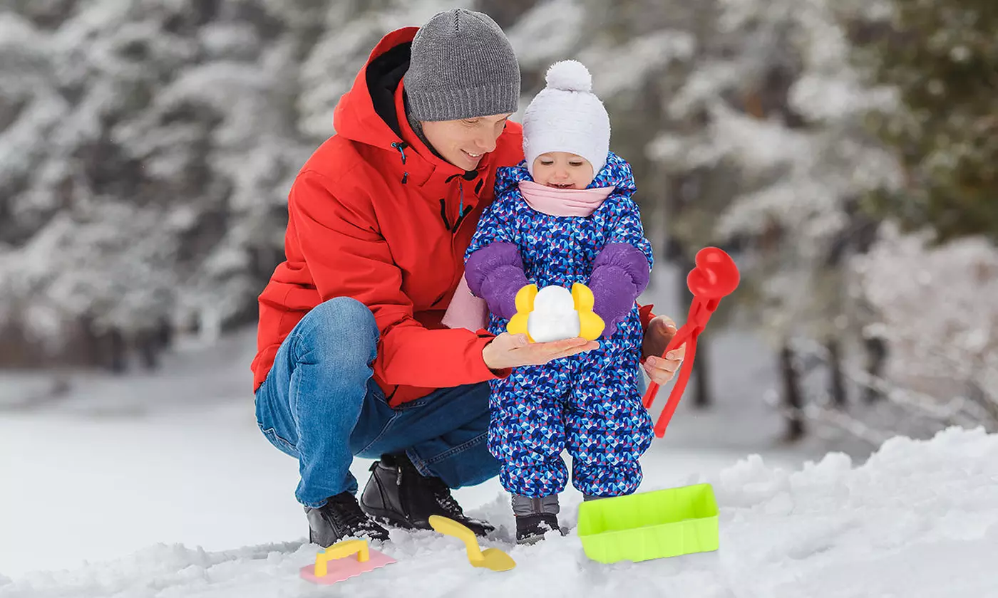 iMounTEK 15-Piece Winter Snowball Tool Kit for Kids - Snow Molds and Shapers
