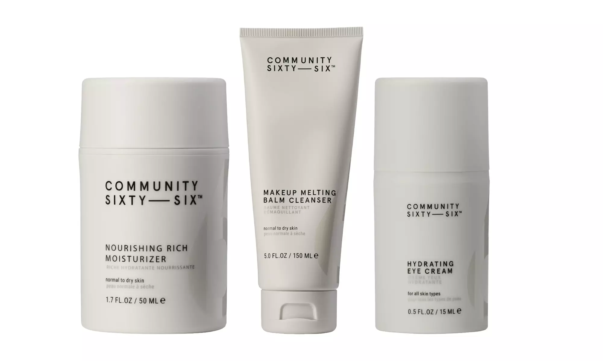 Community 66 Facial Moisturizer, Eye Cream, & Melting Cleansing Balm