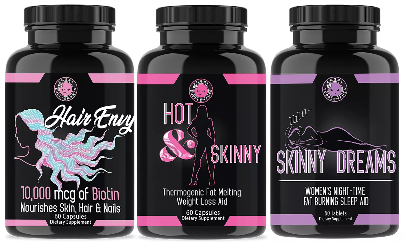 Hair Envy 10,000mcg Biotin, Hot & Skinny Thermogenic, Skinny Dreams Sleep Aid 