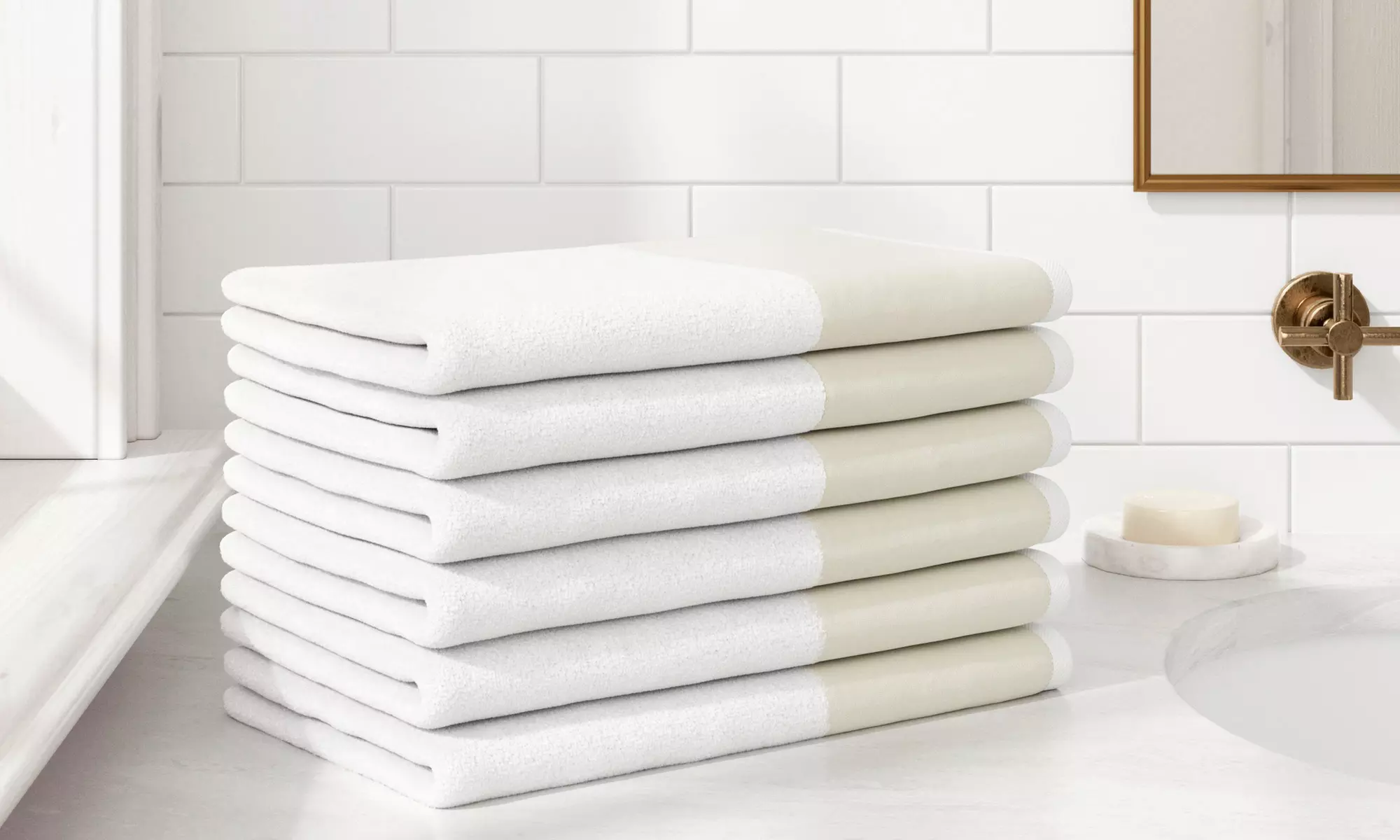 Ultra-Soft Cotton Linen-Like Border Towels