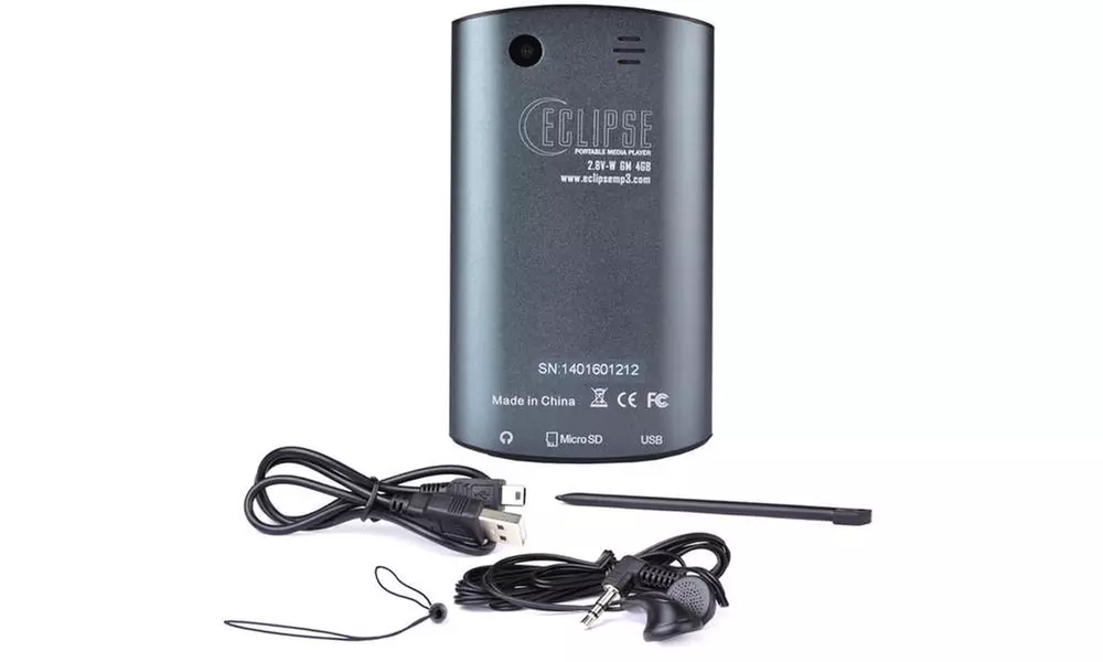 Eclipse USB 2.0 2.8V 4GB Gunmetal Digital Touchscreen MP3 Media Player w/ Camera - Second Medium