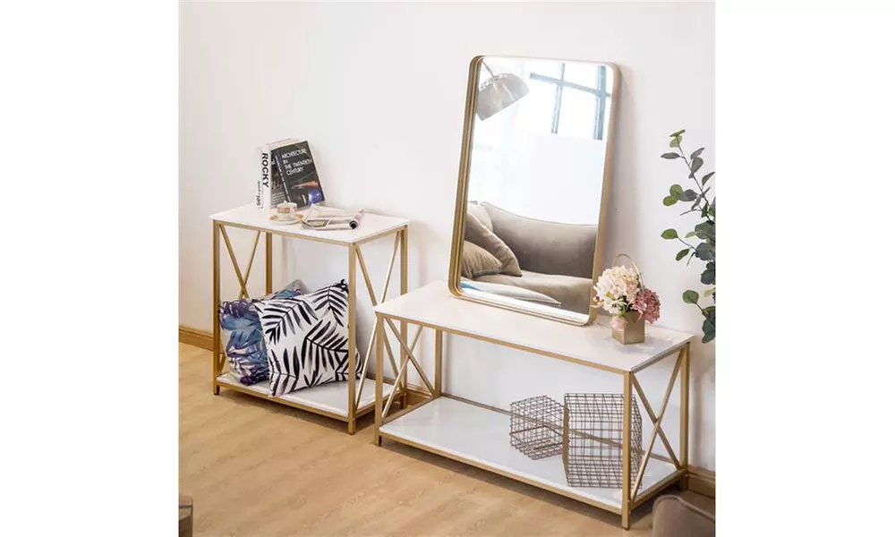 2-Tier Console Table, Gold Sofa Entry Table - Second Medium