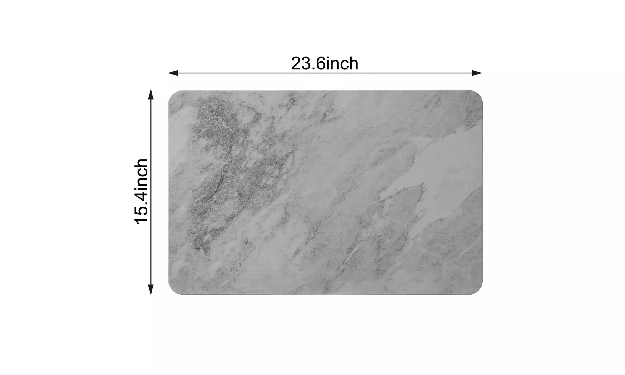 J&V TEXTILES Diatomaceous Quick-Drying Stone Bath Mat 24'' x 15''