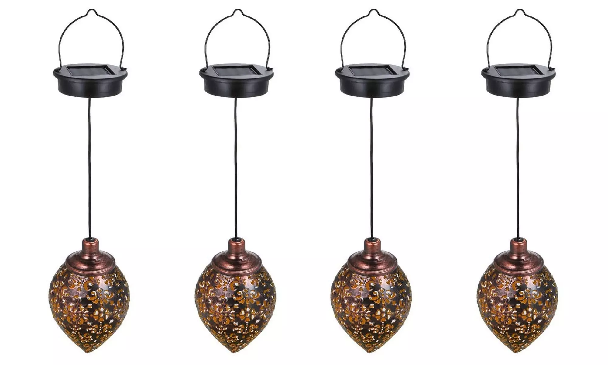 Hanging Solar Lights Solar Lantern Garden Metal Lights Waterproof for Outdoor