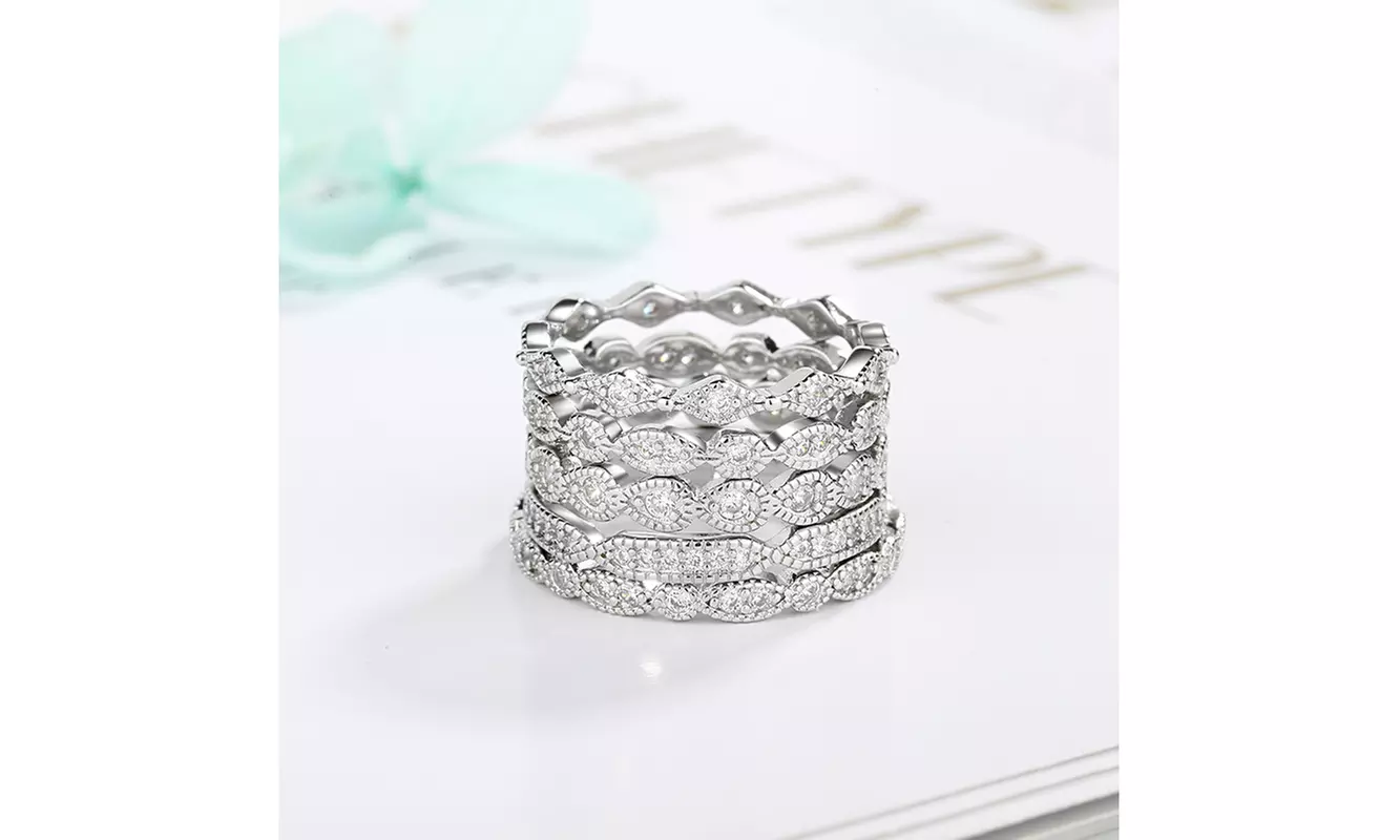 Rhodium Infinity Band Set with crystals from Swarovski