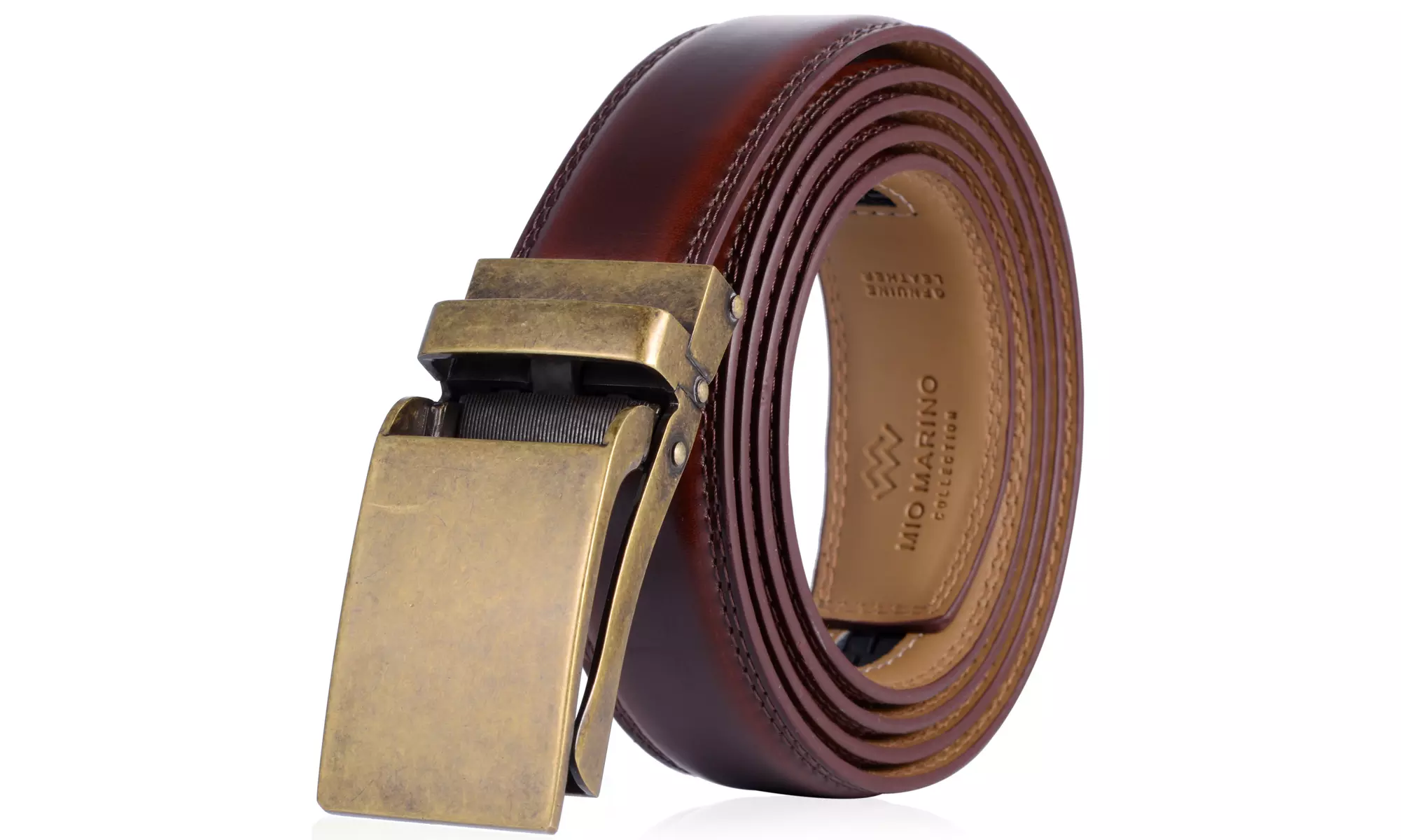 Mio Marino Men's Genuine Leather Dress Belt w/ LINXX Ratchet Buckle & Gift Box - Primary Image