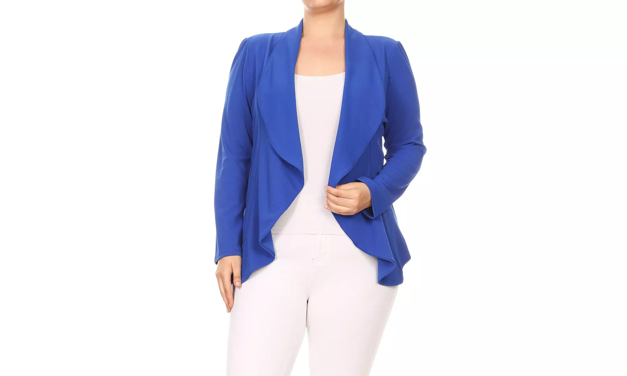 Women's Solid Plus Size Long Sleeves Blazer Jacket