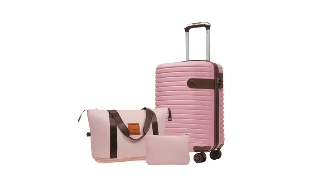 Three-Piece Luggage Set with an ABS Carry-on Suitcase
