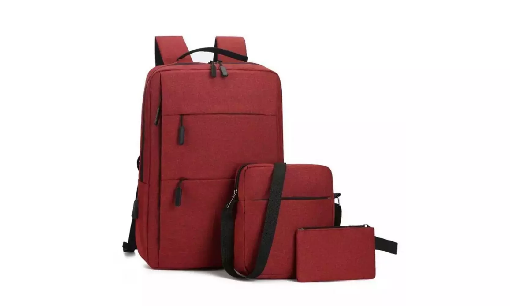 3 Pieces Usb Multifunction Large Capacity Business Laptop Bags Set - Second Medium