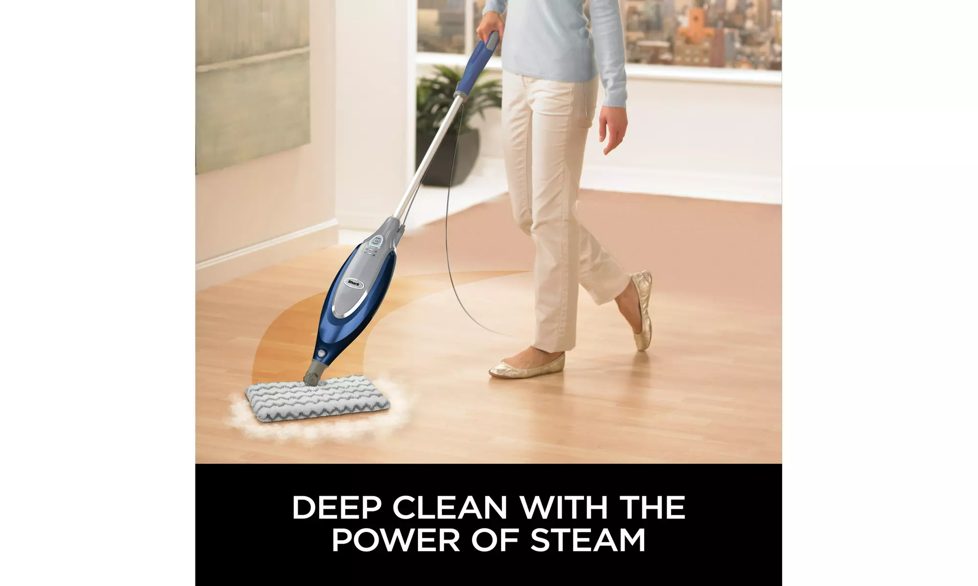 Shark SE460 Professional Steam Pocket Mop for Hard Floors Deep (Blue)-Renewed