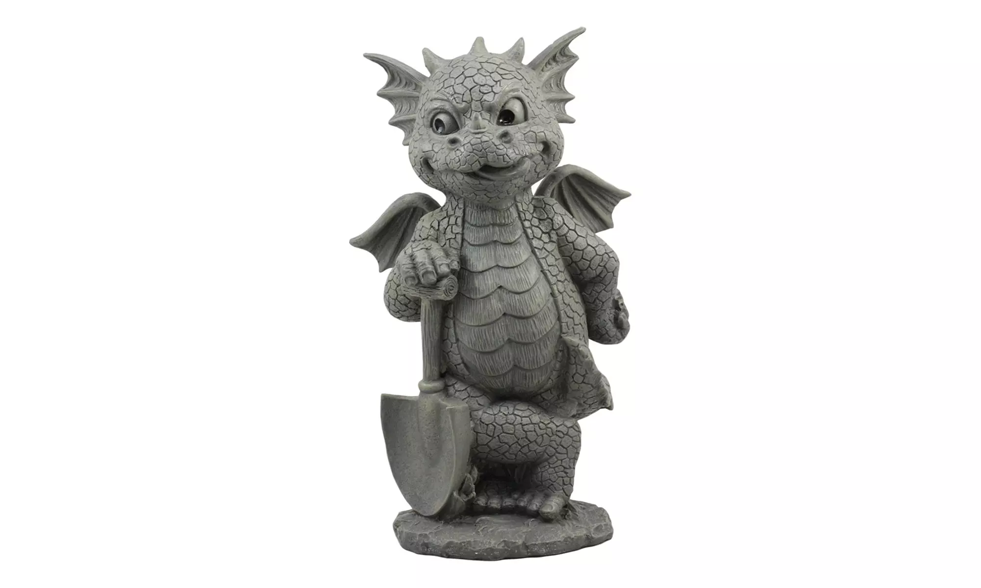 Garden Dragon Statue 10" H Cute Baby Dragon Winking Eye Faux Stone Resin Finish - Primary Image