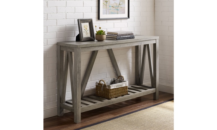 52 Modern Farmhouse Entryway Table Grey Wash Groupon