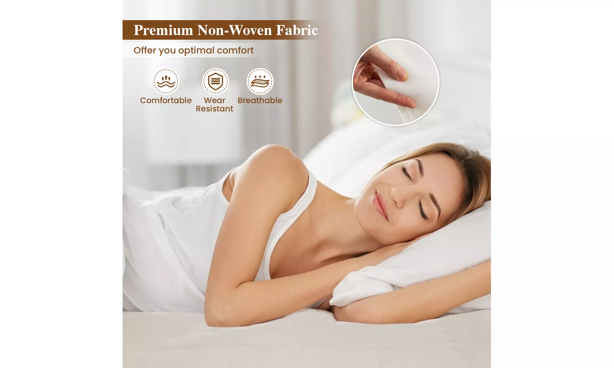 Costway Machine Washable Electric Bed Warmer W/ Overheat Protection