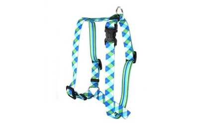 Yellow Dog Design H-BGA104XL Blue and Green Argyle with Stripes Roman 