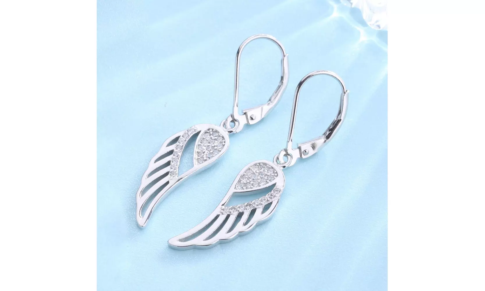 Sterling Silver Leverback Angel Earring with crystals from Swarovski