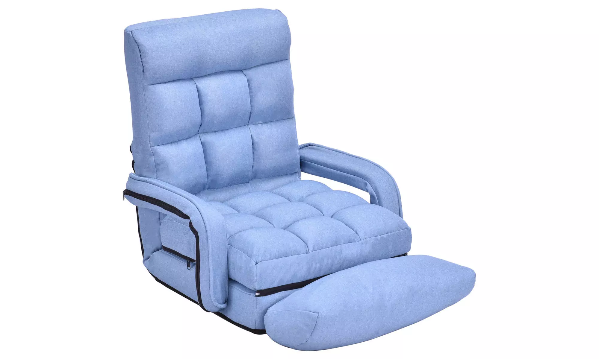 Costway Lazy Sofa Lounger Bed Floor Chair Sofa with Armrests and pillow