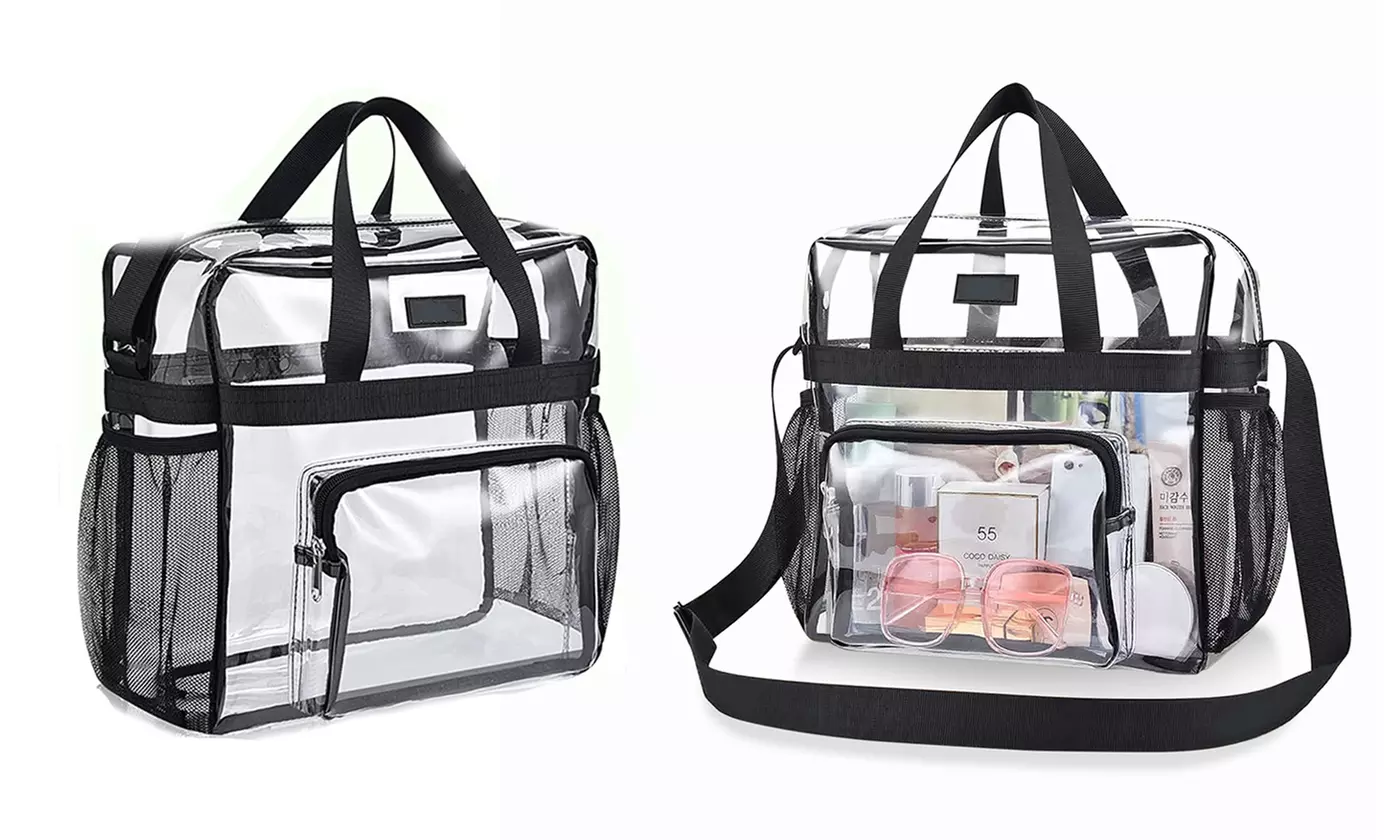 Women Clear Bag Stadium Approved Transparent Crossbody Bag with Adjustable Strap