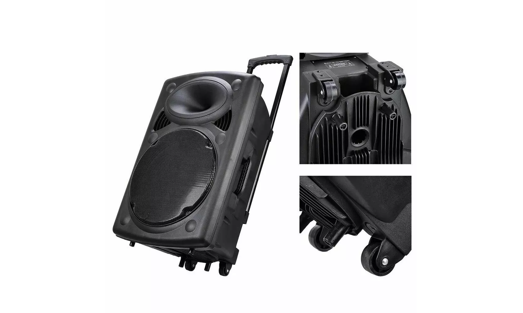 Portable Bluetooth PA Speaker System 12" Remote DJ Speaker 1500W Wireless Mic - Primary Image