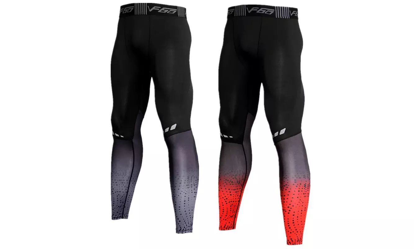 2 Packs Men Compression active Pants Running Tights Sport Leggings - Primary Image