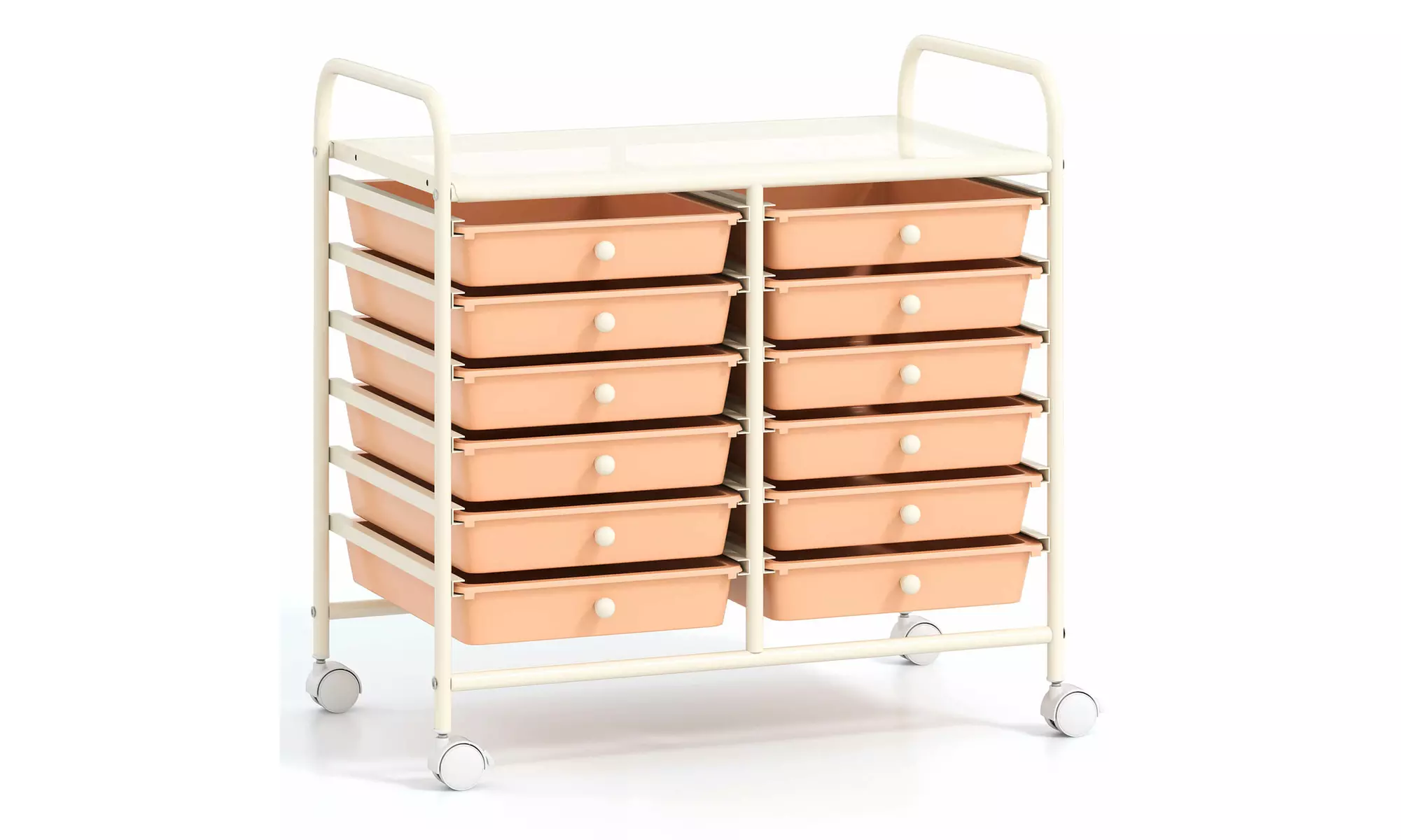Costway 12 Drawers Rolling Cart Storage Scrapbook Paper Studio Organizer Bins