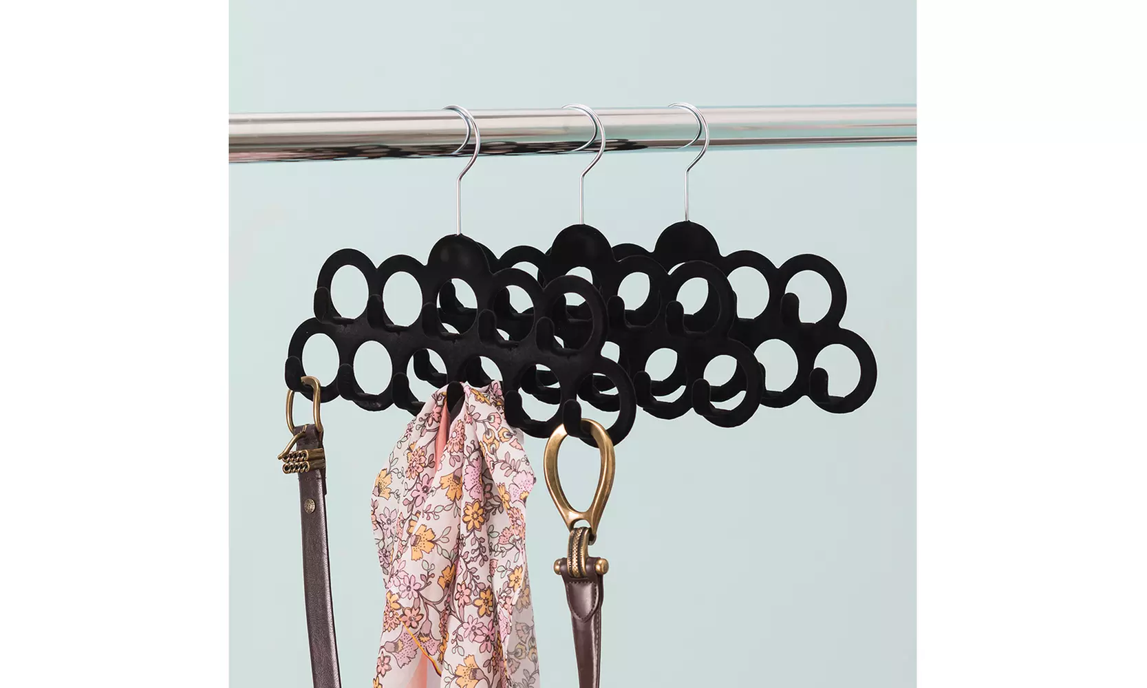 Home Basics 10 Loop Velvet Scarf Hanger - Second Medium