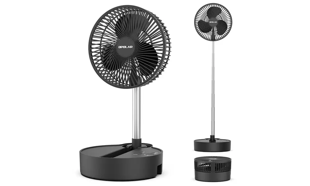10,000mah Battery-operated Swing Fan 8 Inch Portable Folding Fan Rechargeable - Primary Image