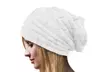 Women Men Beanie Winter Knitted Hat Unisex Folds Solid Color Hip-Hop Beanie - Second Medium