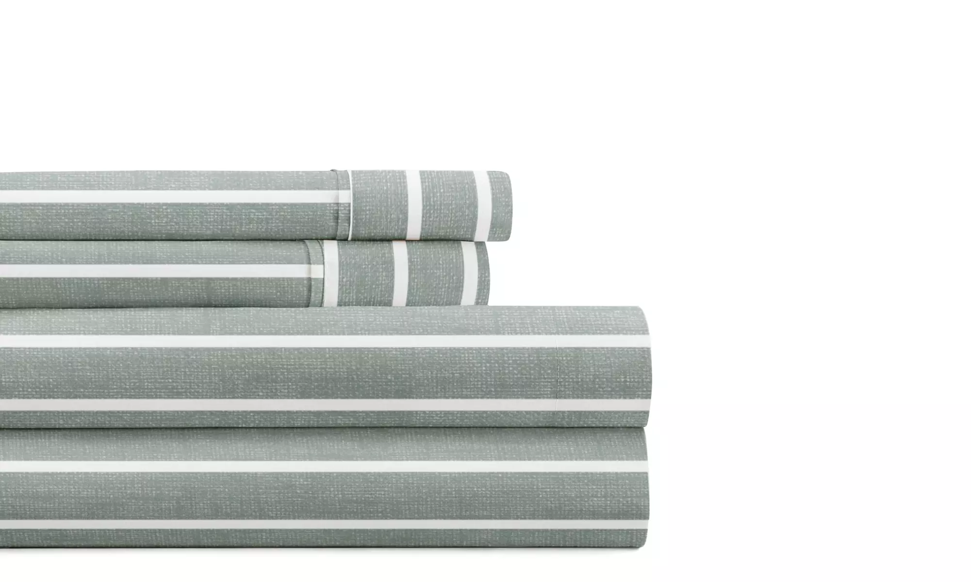 Simply Soft 4 Piece Sheet Set Patterned Microfiber Bedding, Soft Stitch Stripe