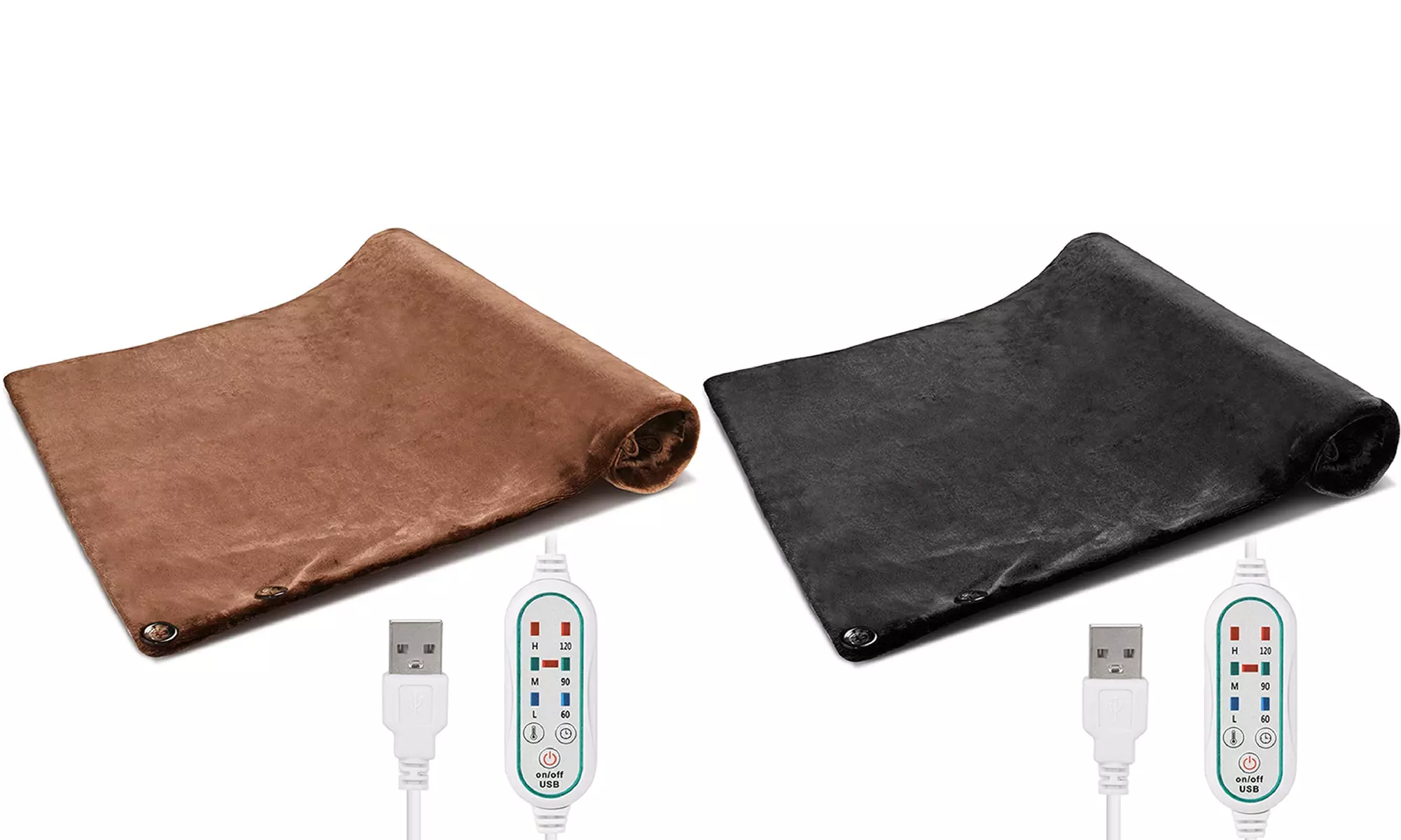 Fast-Heating Flannel Electric Heating Pads USB Heated Shawl 3 Setting 40inx26in - Primary Image