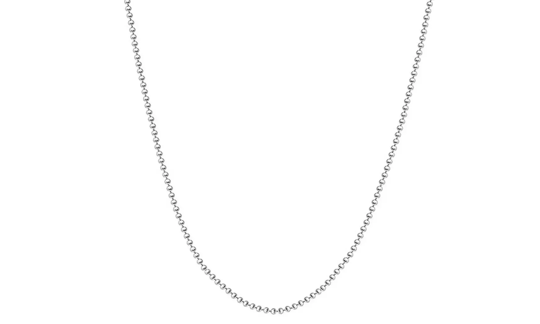 Elegant Italian 925 Sterling Silver 1.5MM Bead Chain Necklace 