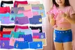 Girl's Pack Of 6 Or 12 Assorted Microfiber Boyshorts Underwear Panties - Second Medium