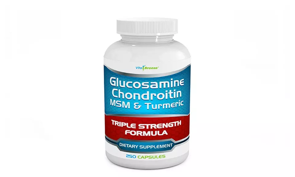  Glucosamine Chondroitin, MSM & Turmeric Dietary Supplement - 250 Capsules  - Primary Image