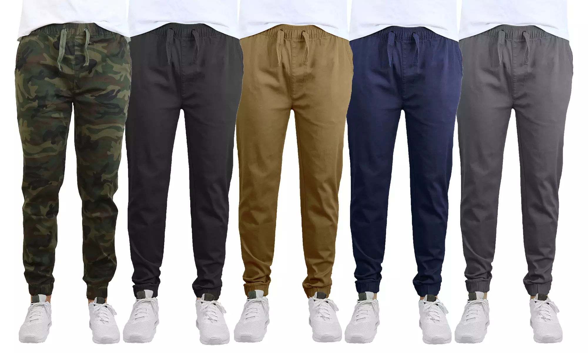 2-Pack Galaxy By Harvic Men's Classic Cotton Stretch Twill Jogger (S-2XL)