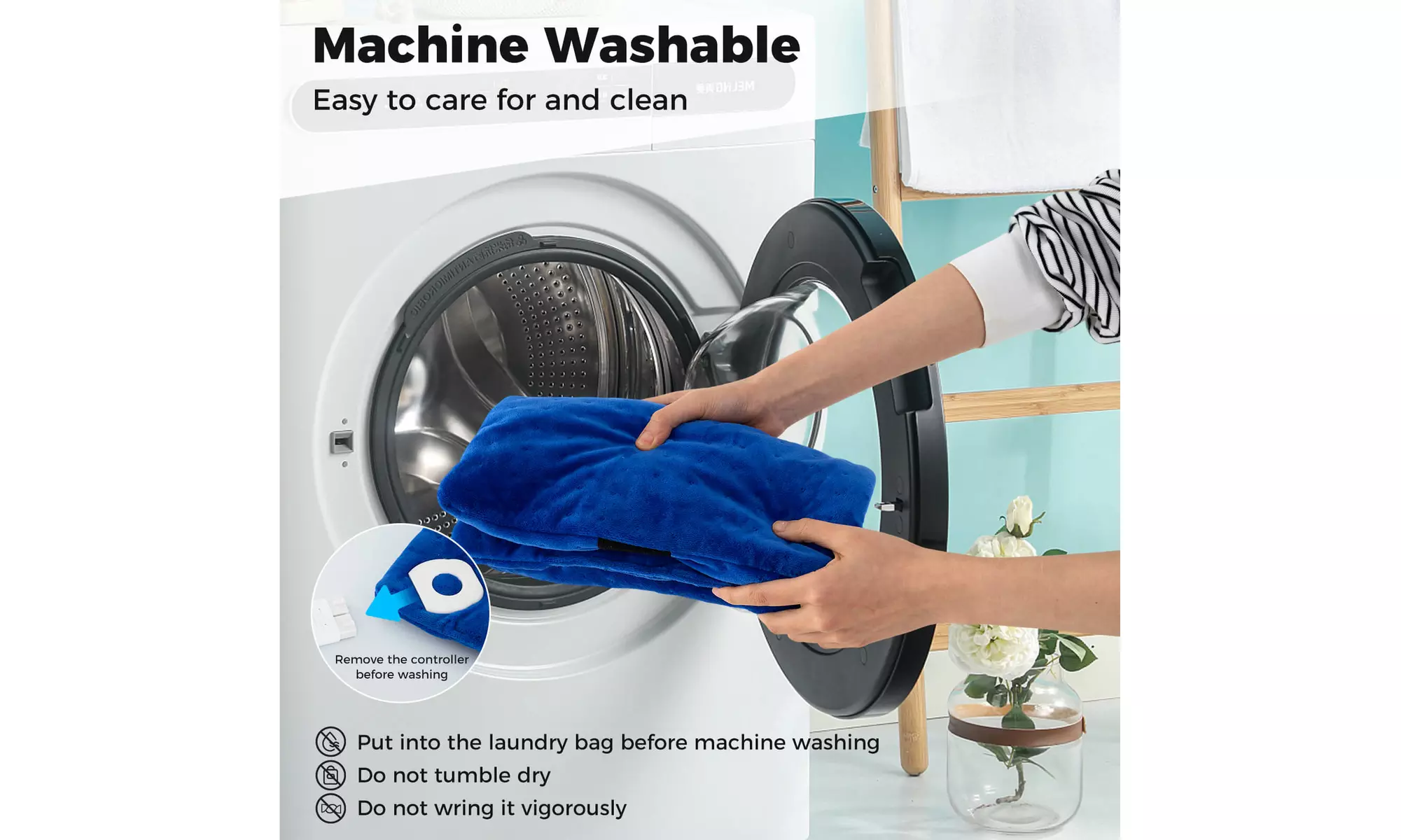 Costway Weighted Heating Pad: 2 Massagers, 5 Heat/Vibration Levels