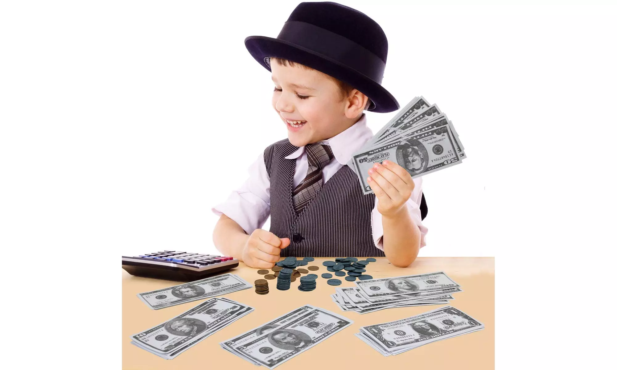 Pretend Play Money Realistic Bills and Coins Counting Math Set of 300 Pcs. - Second Medium