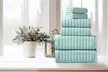 Bibb Home 6 Piece Ribbed Egyptian Cotton Towel Set - Second Medium