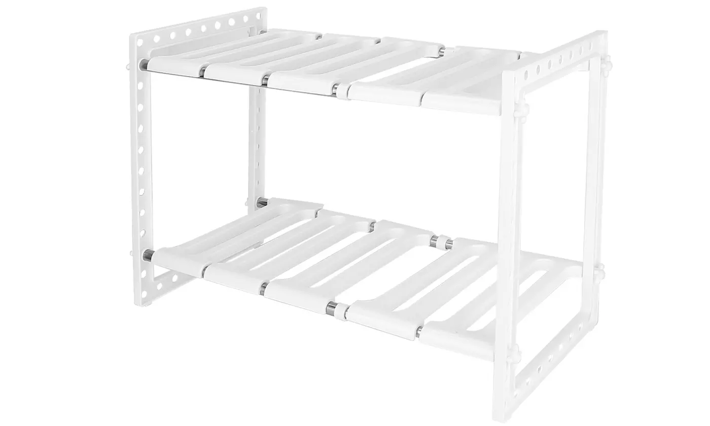 iMounTEK 2-Tier Under Sink Organizer Retractable Rack Holders Storage Shelf
