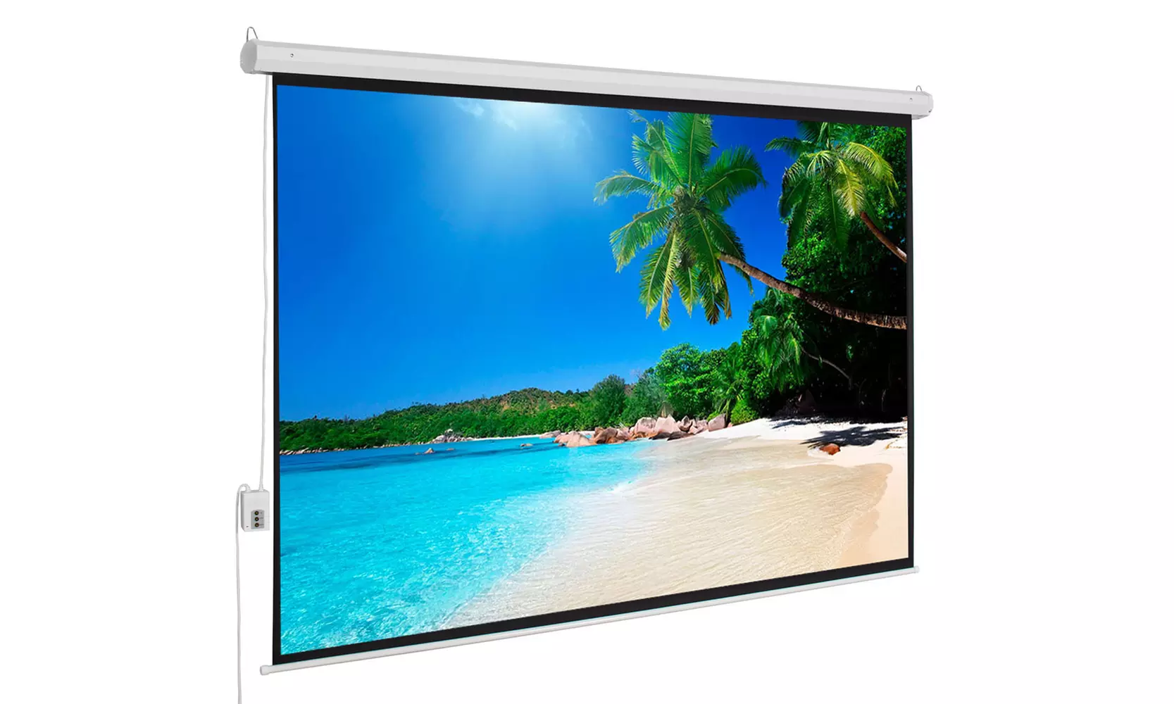 100" 4:3 Viewing Area Motorized Projector Screen with Remote Control Matte - Primary Image