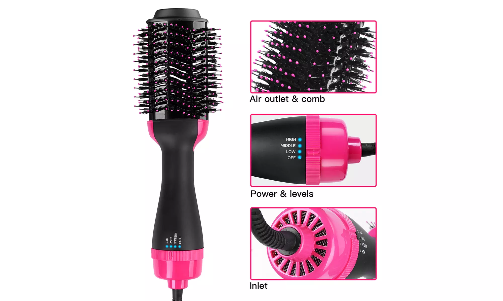 2 in 1 Straightening And Drying Hot Air Brush Straight hair comb Hot Air Styler - Primary Image