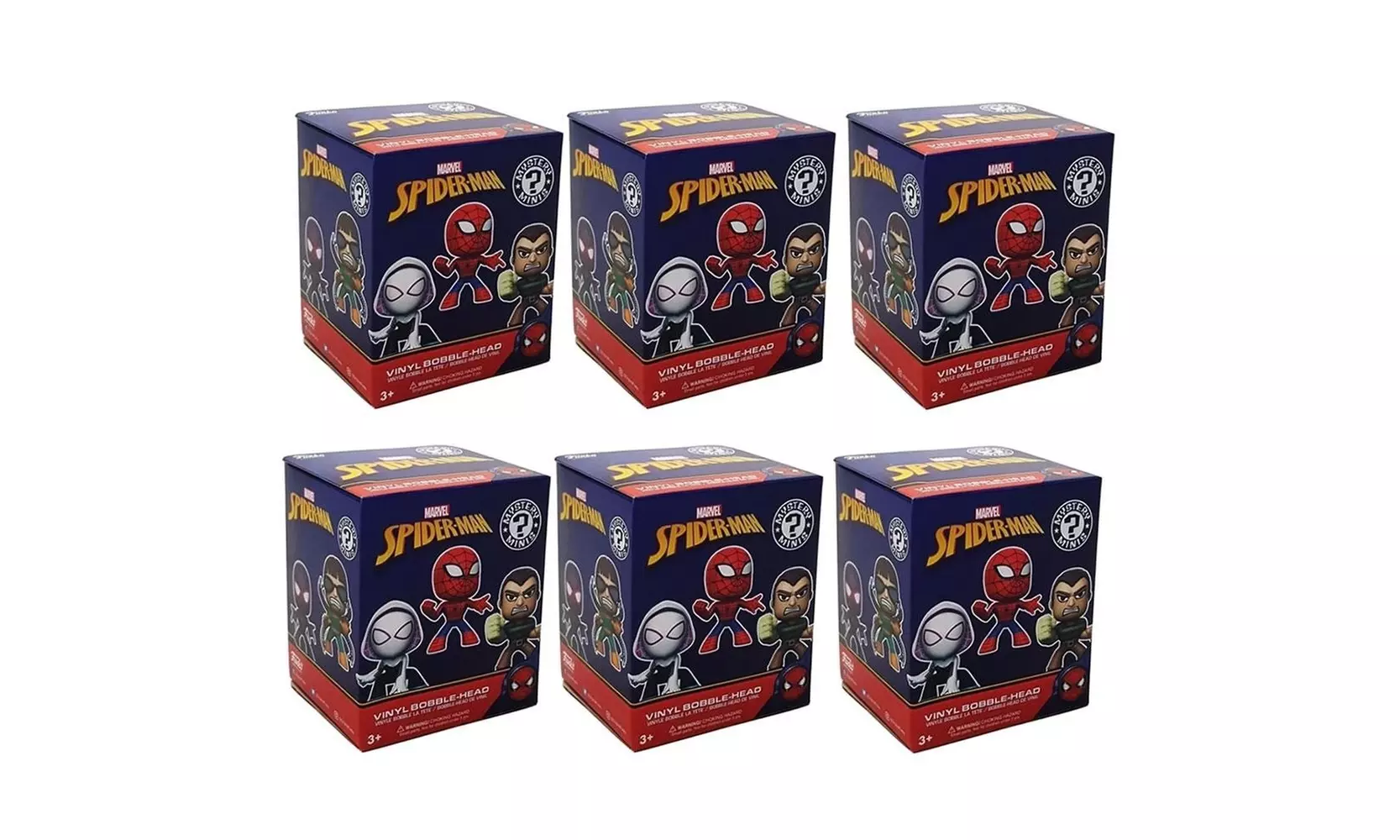 Funko Marvel Classic Spider-Man Mystery 6-Pack Set Mini Bobble Figures 137956 - Second Medium