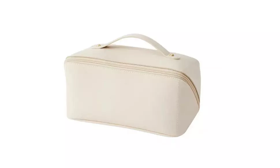 Large Capacity Lay Flat Makeup Bag Travel Cosmetic Bag Multifunctional Storage