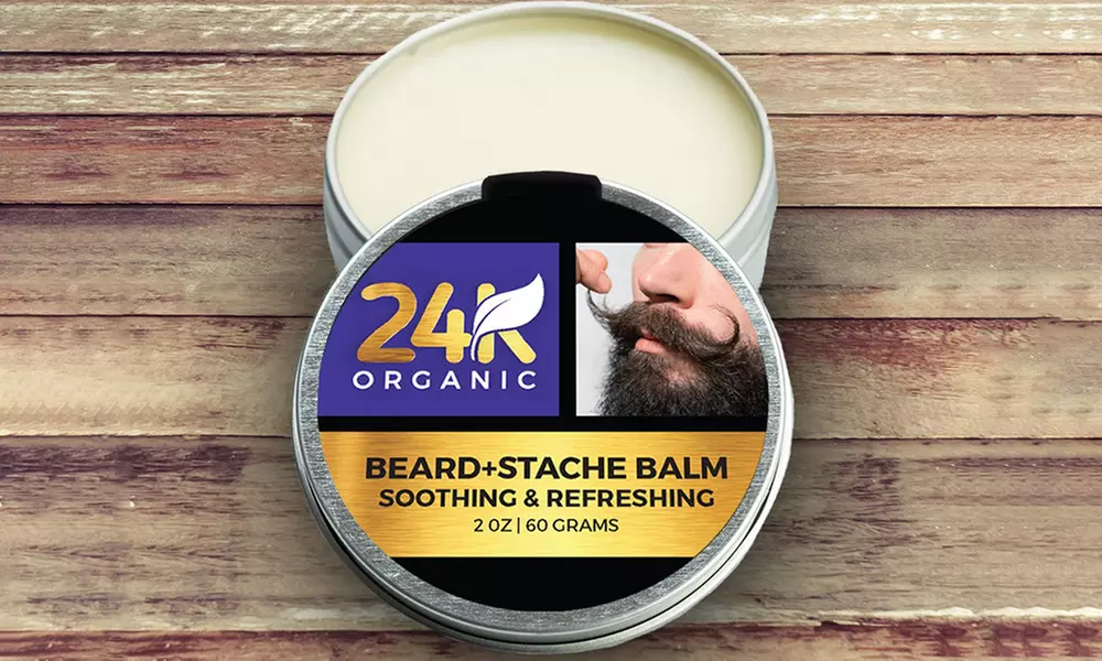 24K Organic Soothing and Refreshing Beard and Stache Balm - Second Medium