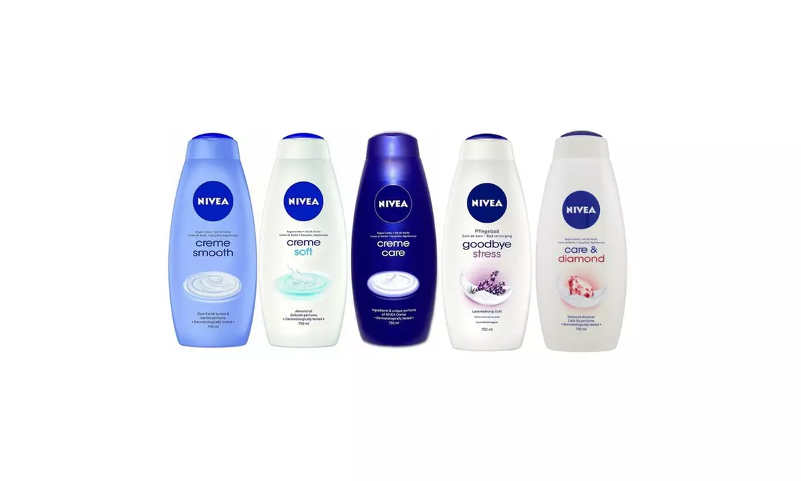 5-Pack Nivea Nourishing Body Wash, 750 ml - Primary Image
