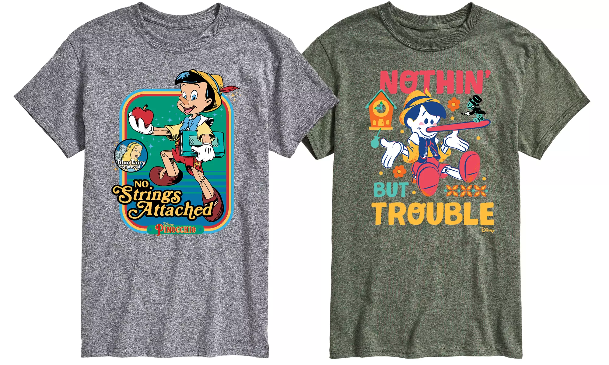Disney Pinocchio Men's Graphic Tees Officially Licensed - Primary Image