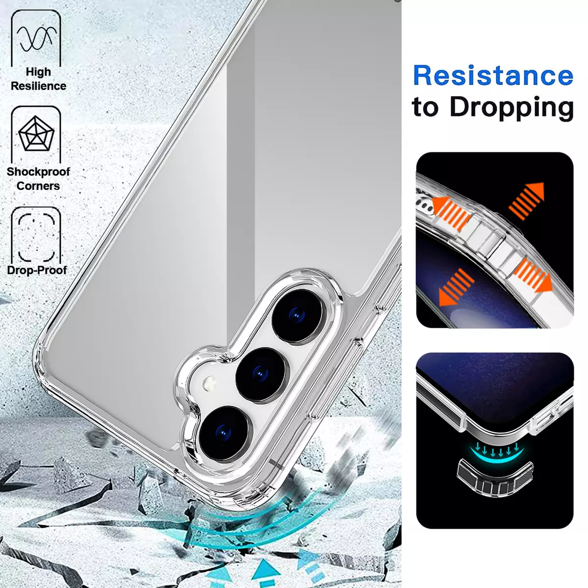 For Samsung Galaxy S23 FE 5G 2023 Case Clear Shockproof Protective Cover