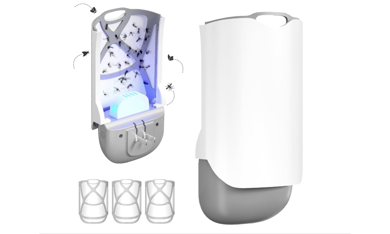 Indoor Bug Zapper Plug in 1 Plug-in Base  3 Glue Cards