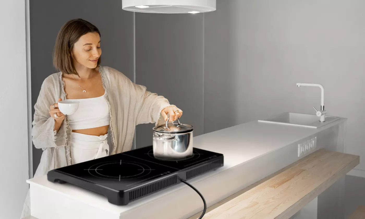 iMounTEK 4000W Dual Induction Cooktop Portable Double Burner with 9 Power Levels