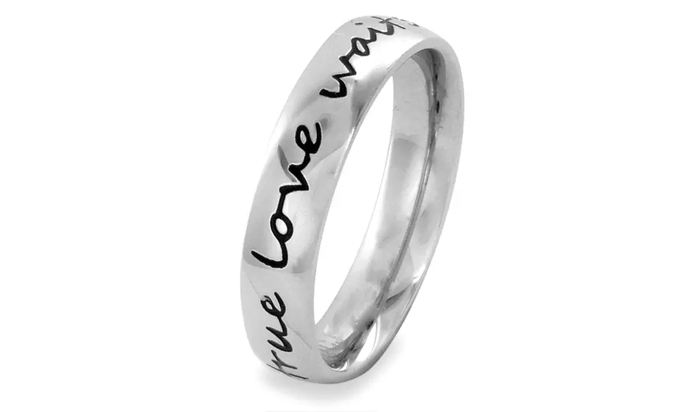 Stainless Steel 'true Love waits' Ring - Primary Image