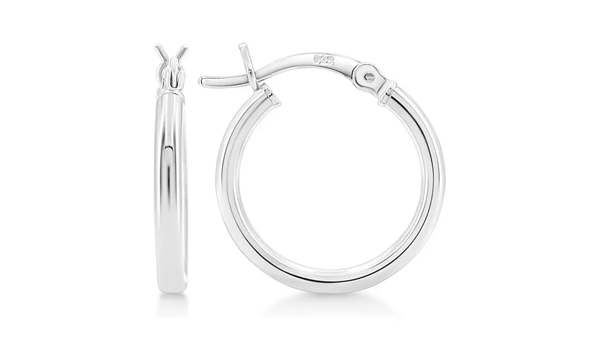 2MM French Lock Hoop 925 Sterling Silver Earrings - 10MM-65MM 